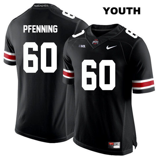 Ohio State Buckeyes Youth Blake Pfenning #60 White Number Black Authentic Nike College NCAA Stitched Football Jersey MP19J46QV
